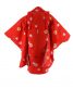 七五三 3歳女の子用被布[レトロシンプル](被布・着物)赤地・小さめの梅と華文No.40K